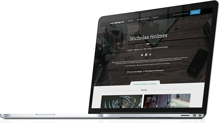 writing portfolio website from Clippings.me